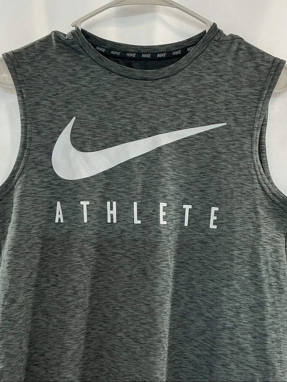 Nike Men’s Dark Gray Sleeveless Tank with White Swoosh